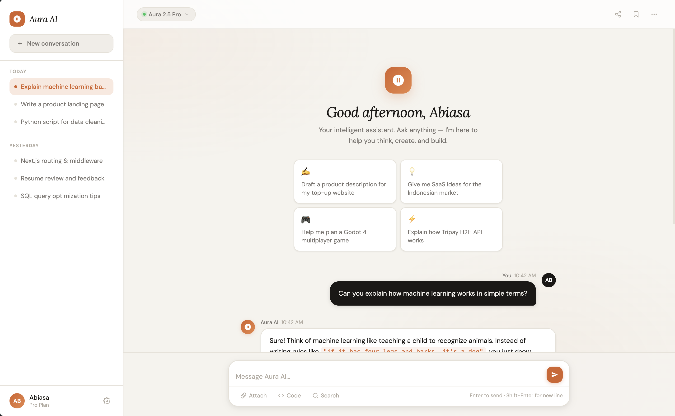 Artificial App Interface